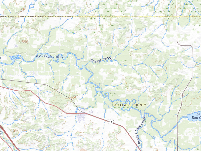 Radar-estimated hail-size map of the storm over Fall Creek, WI on May 27, 2026