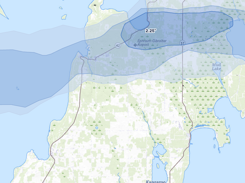 NEXRAD radar-signature map of the hail storm over Fish Creek, WI on Jun 28, 2026
