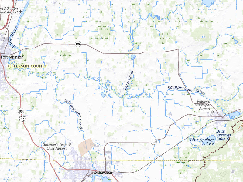 Radar-estimated hail-size map of the storm over Fort Atkinson, WI on Apr 2, 2026