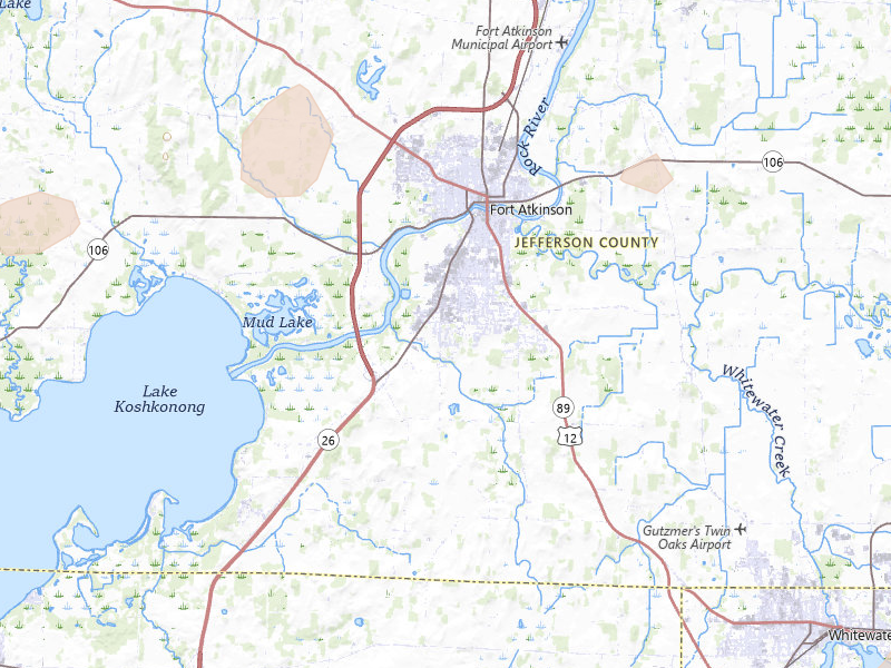 Radar-estimated hail-size map of the storm over Fort Atkinson, WI on Aug 9, 2026