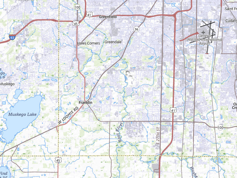 Radar-estimated hail-size map of the storm over Franklin, WI on Apr 21, 2026