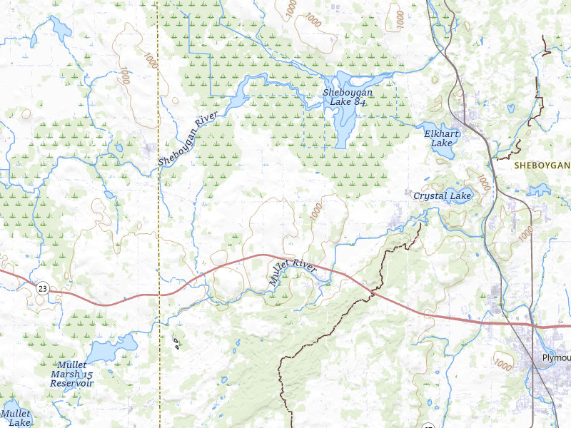 Radar-estimated hail-size map of the storm over Glenbeulah, WI on Mar 30, 2026