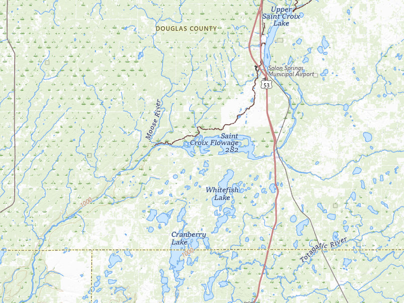 Radar-estimated hail-size map of the storm over Gordon, WI on Jun 28, 2026