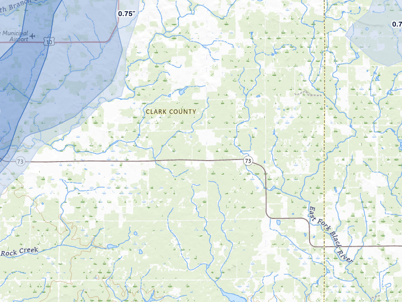 NEXRAD radar-signature map of the hail over Granton, WI