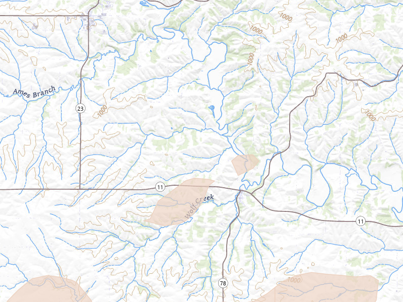 Radar-estimated hail-size map of the storm over Gratiot, WI on Apr 17, 2026