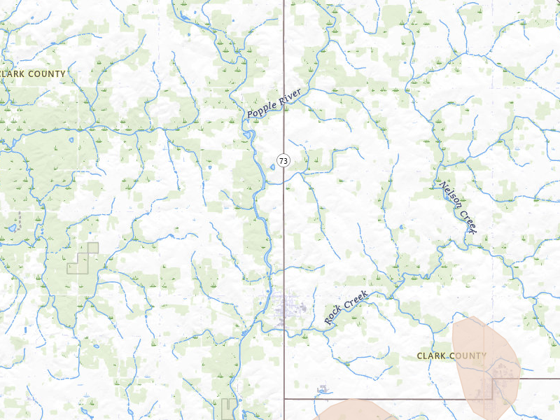 Radar-estimated hail-size map of the storm over Greenwood, WI on May 17, 2026