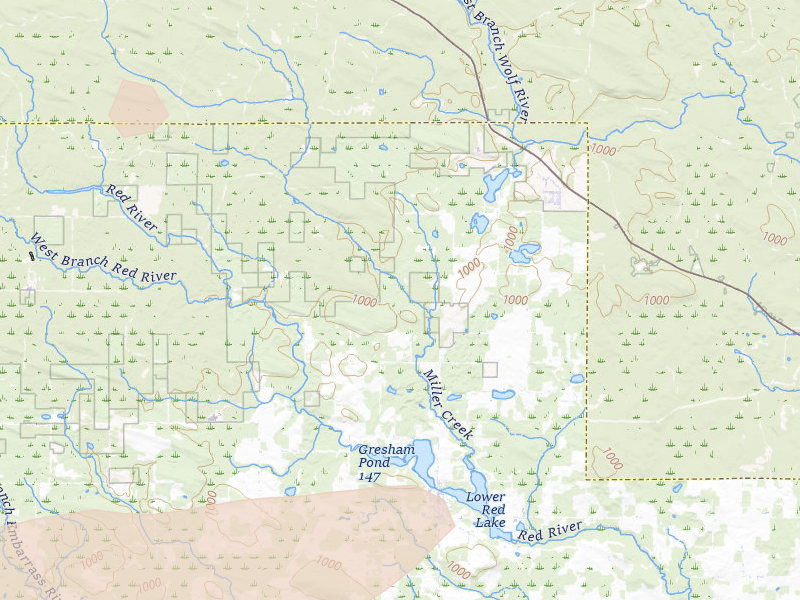 Radar-estimated hail-size map of the storm over Gresham, WI on Jun 30, 2026