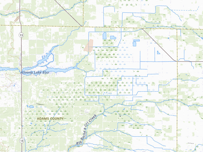 Radar-estimated hail-size map of the storm over Hancock, WI on Jun 10, 2026