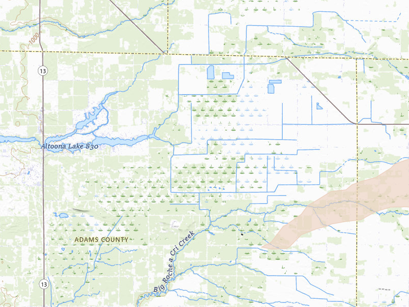 Radar-estimated hail-size map of the storm over Hancock, WI on Jun 30, 2026