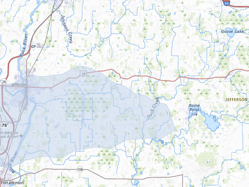 NEXRAD radar-signature map of the hail over Helenville, WI