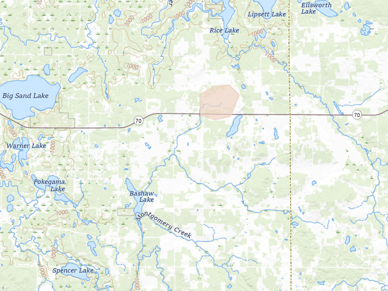 Radar-estimated hail-size map of the storm over Hertel, WI on Jul 3, 2026