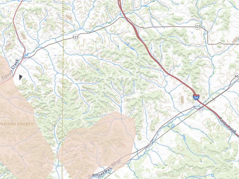 Radar-estimated hail-size map of the storm over Hixton, WI on Aug 8, 2026
