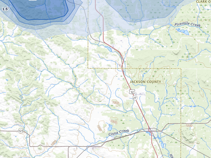 NEXRAD radar-signature map of the hail over Humbird, WI