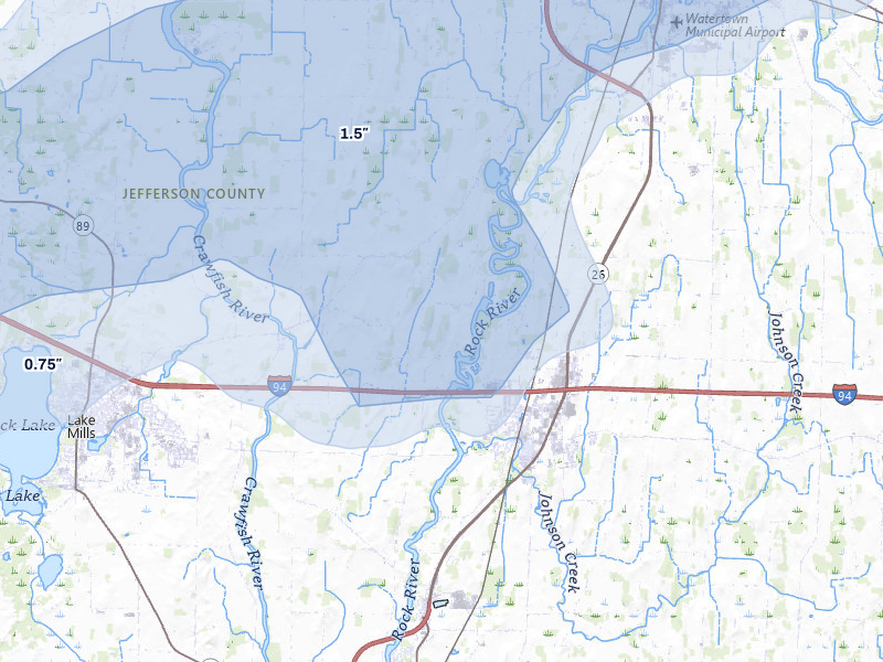 NEXRAD radar-signature map of the hail storm over Johnson Creek, WI on Apr 17, 2026