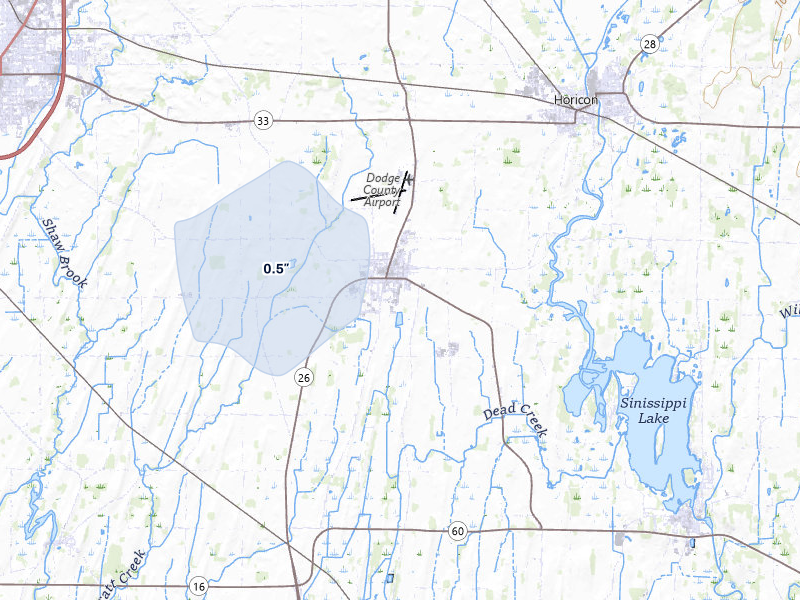 NEXRAD radar-signature map of the hail storm over Juneau, WI on Mar 6, 2026