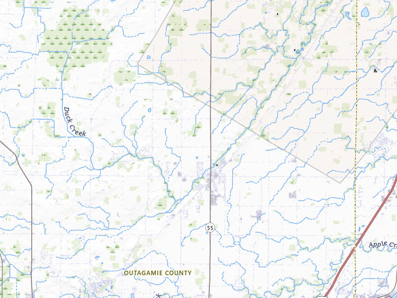 NEXRAD radar-signature map of the hail over Kaukauna, WI