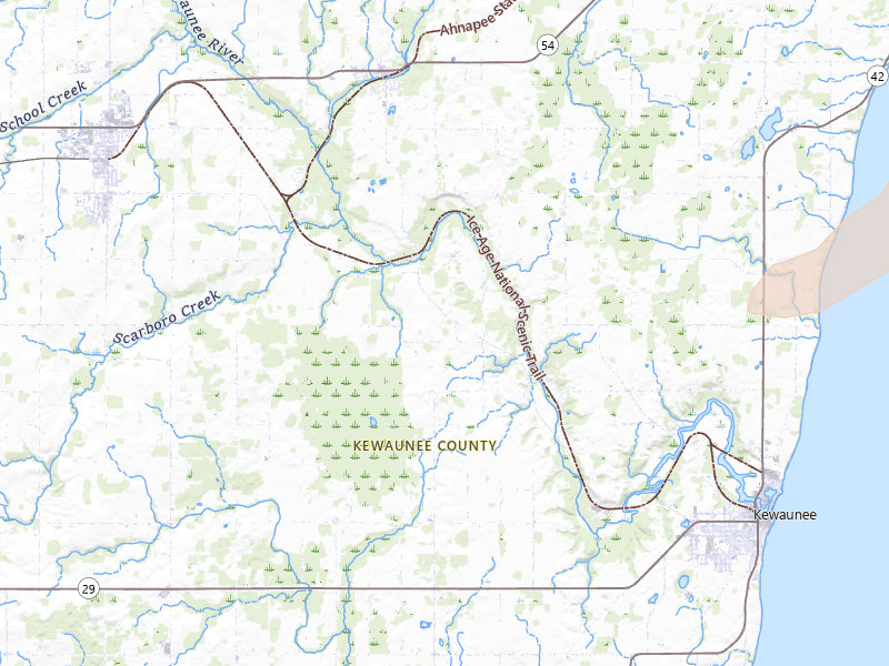 Radar-estimated hail-size map of the storm over Kewaunee, WI