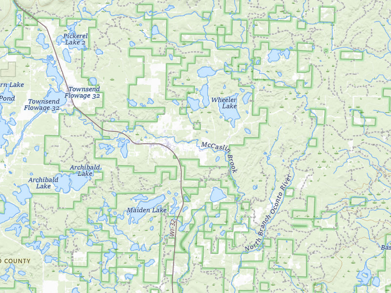 Radar-estimated hail-size map of the storm over Lakewood, WI on Apr 13, 2026