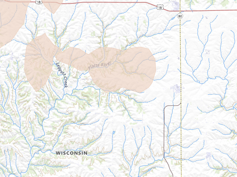 Radar-estimated hail-size map of the storm over Livingston, WI