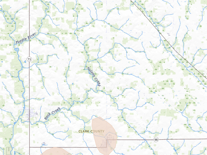 Radar-estimated hail-size map of the storm over Loyal, WI on May 17, 2026