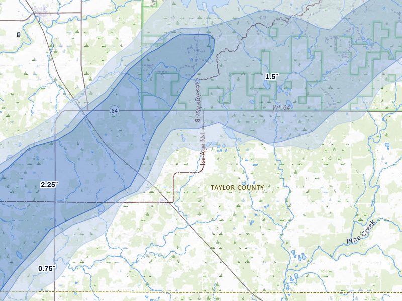 NEXRAD radar-signature map of the hail over Lublin, WI