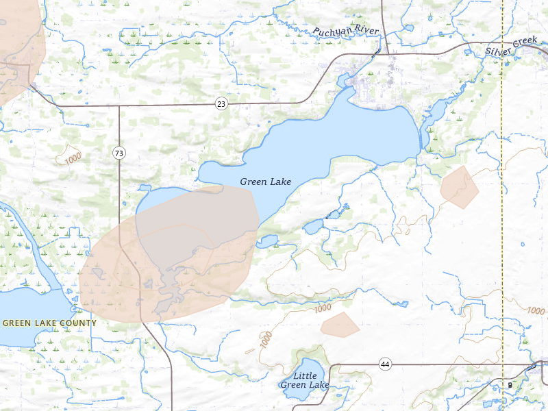 Radar-estimated hail-size map of the storm over Markesan, WI