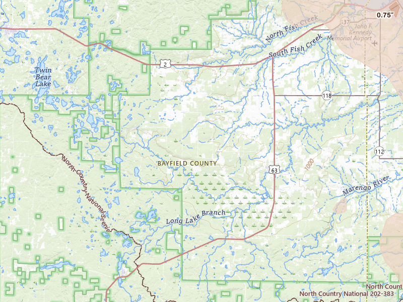 Radar-estimated hail-size map of the storm over Mason, WI on Jul 17, 2026