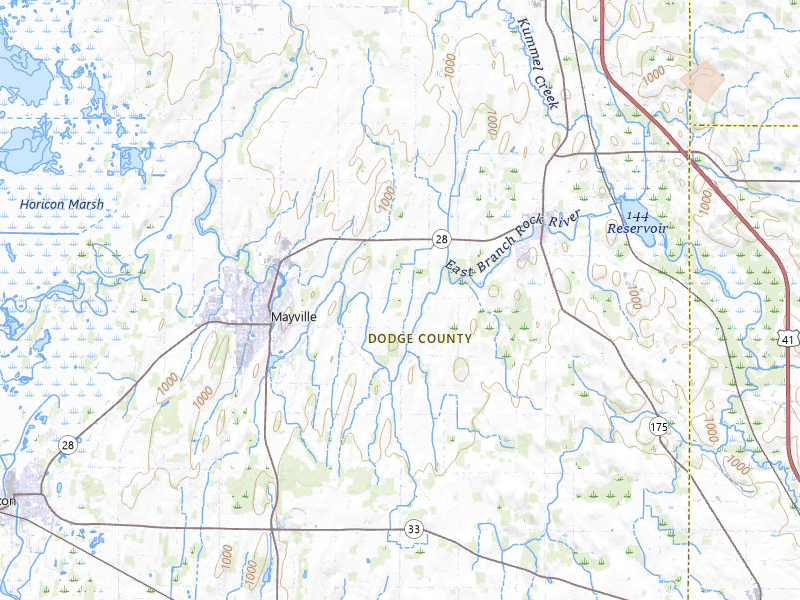 Radar-estimated hail-size map of the storm over Mayville, WI on May 15, 2026