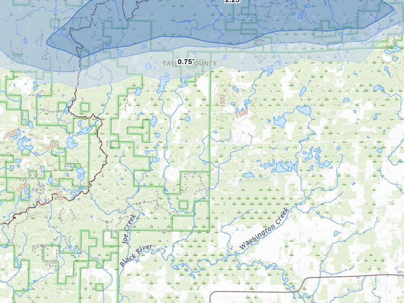 NEXRAD radar-signature map of the hail over Medford, WI