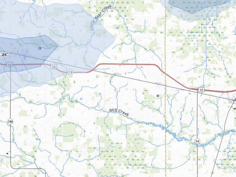 NEXRAD radar-signature map of the hail over Milladore, WI