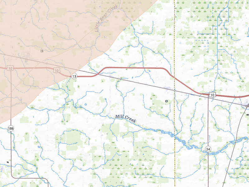 Radar-estimated hail-size map of the storm over Milladore, WI on Apr 17, 2026