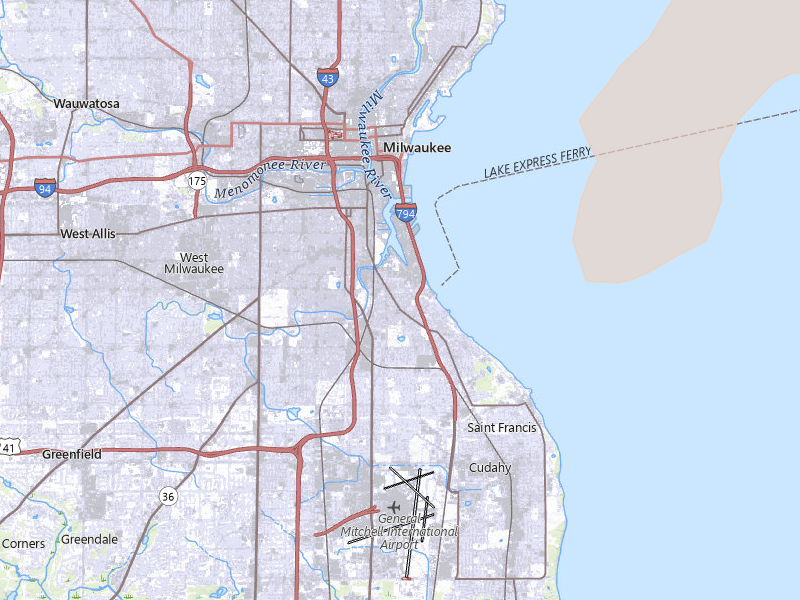 Radar-estimated hail-size map of the storm over Milwaukee, WI on Apr 14, 2026