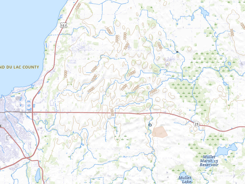 Radar-estimated hail-size map of the storm over Mount Calvary, WI on Jun 16, 2026