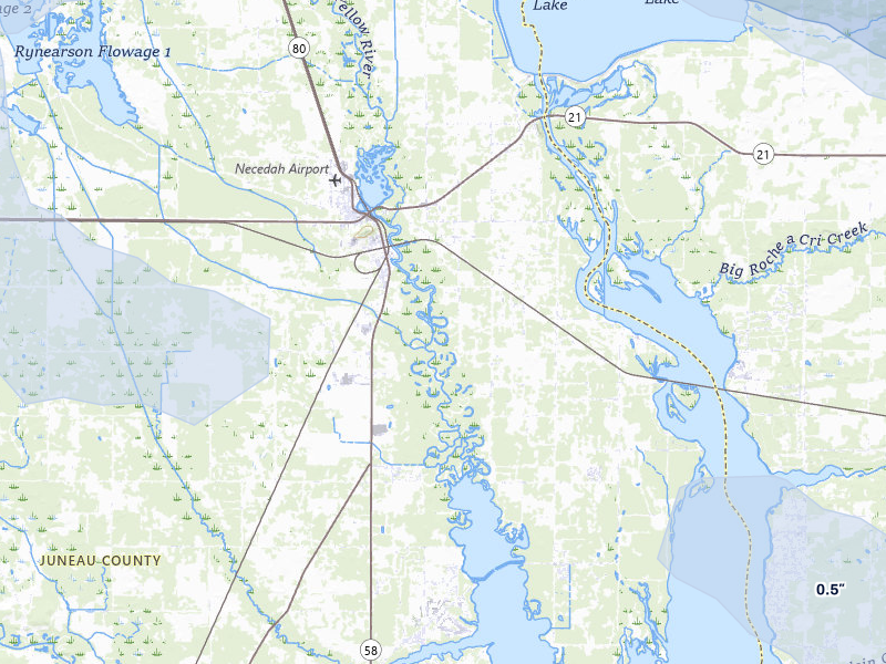 NEXRAD radar-signature map of the hail over Necedah, WI