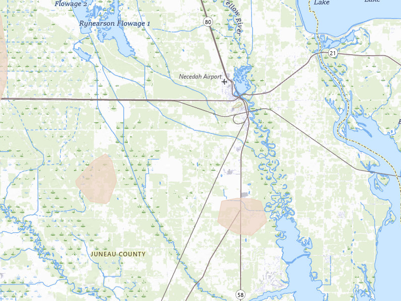 Radar-estimated hail-size map of the storm over Necedah, WI on Aug 9, 2026