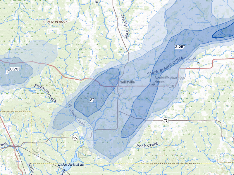 NEXRAD radar-signature map of the hail over Neillsville, WI