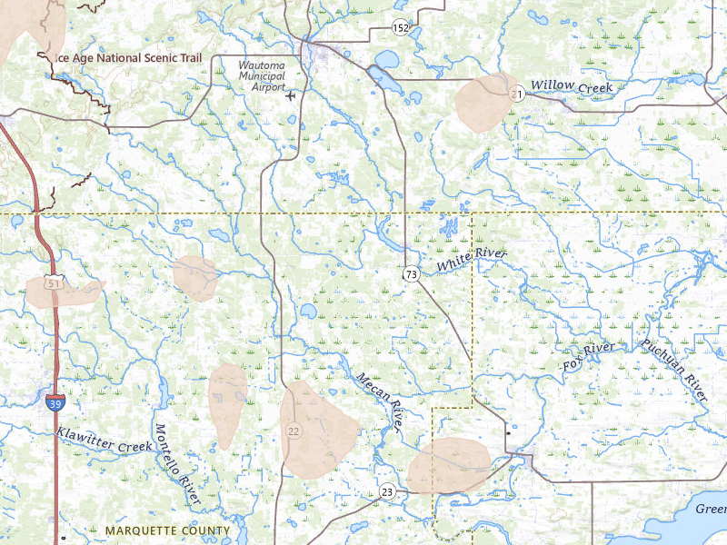 Radar-estimated hail-size map of the storm over Neshkoro, WI on Mar 31, 2026