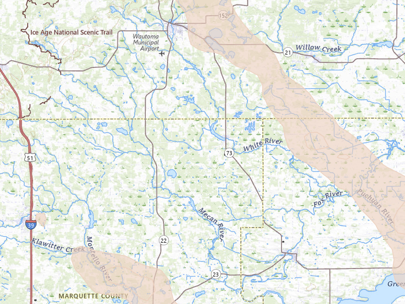 Radar-estimated hail-size map of the storm over Neshkoro, WI on Jun 24, 2026
