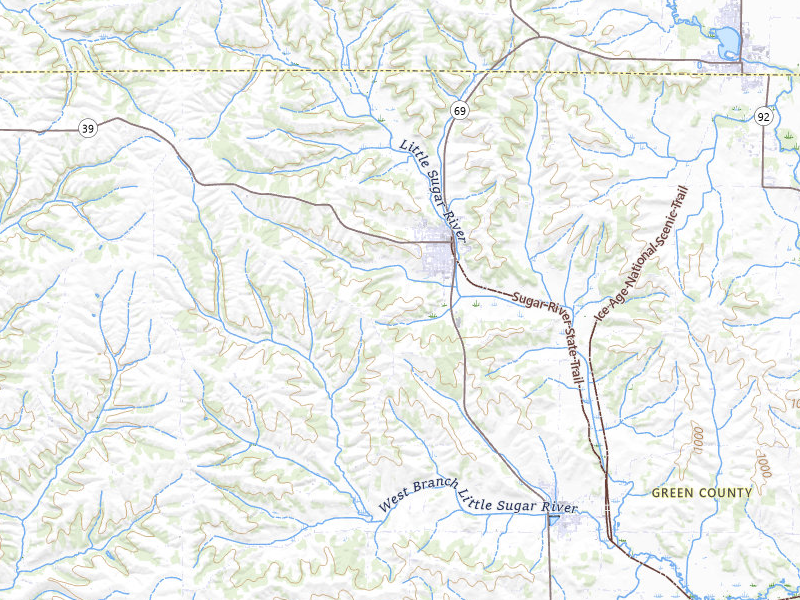 Radar-estimated hail-size map of the storm over New Glarus, WI on Apr 17, 2026