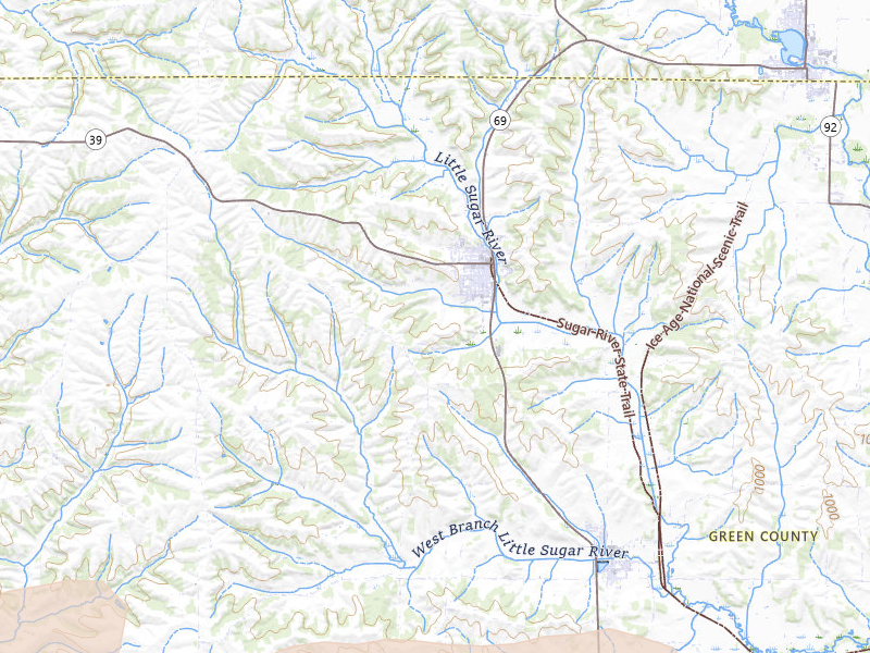 Radar-estimated hail-size map of the storm over New Glarus, WI on Jul 2, 2026