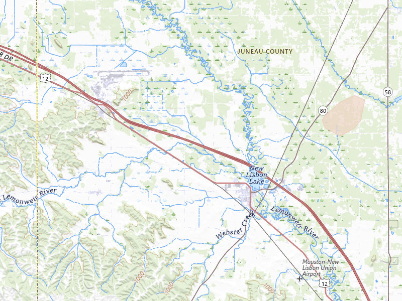 Radar-estimated hail-size map of the storm over New Lisbon, WI on Mar 31, 2026