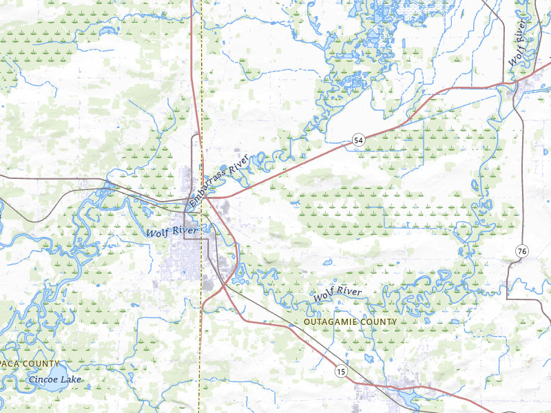 Radar-estimated hail-size map of the storm over New London, WI