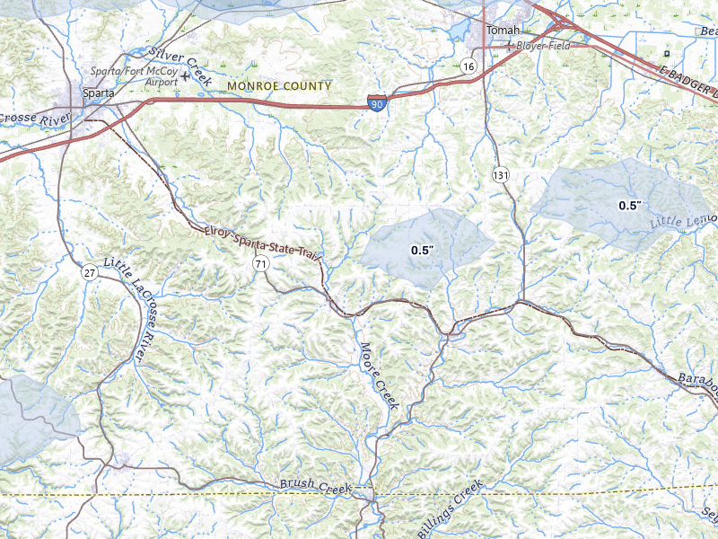NEXRAD radar-signature map of the hail storm over Norwalk, WI on Mar 31, 2026
