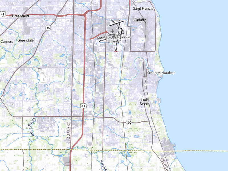 Radar-estimated hail-size map of the storm over Oak Creek, WI on Apr 17, 2026