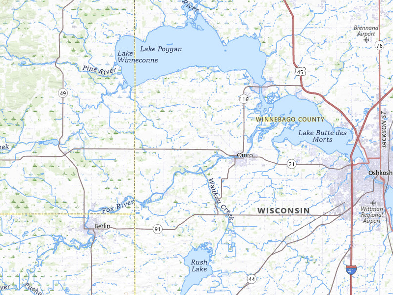 Radar-estimated hail-size map of the storm over Omro, WI on Mar 31, 2026