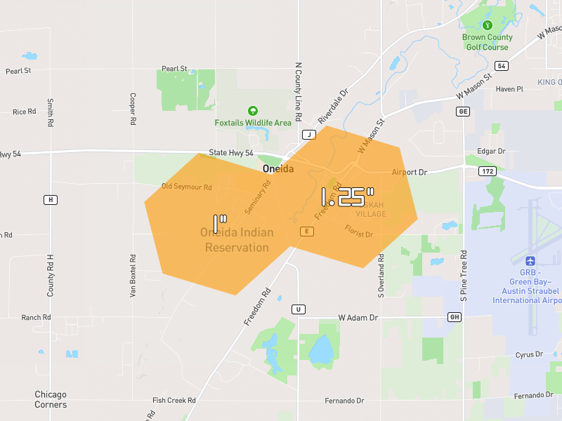 Hail map of Oneida, WI on Jun 30, 2026, hail up to 1.25"