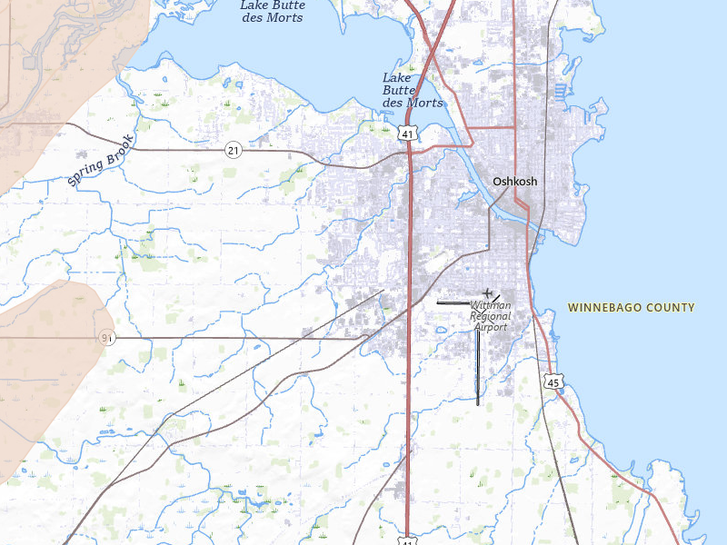 Radar-estimated hail-size map of the storm over Oshkosh, WI on Jul 1, 2026
