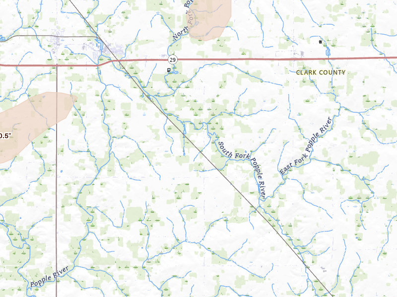 Radar-estimated hail-size map of the storm over Owen, WI on Jun 19, 2026