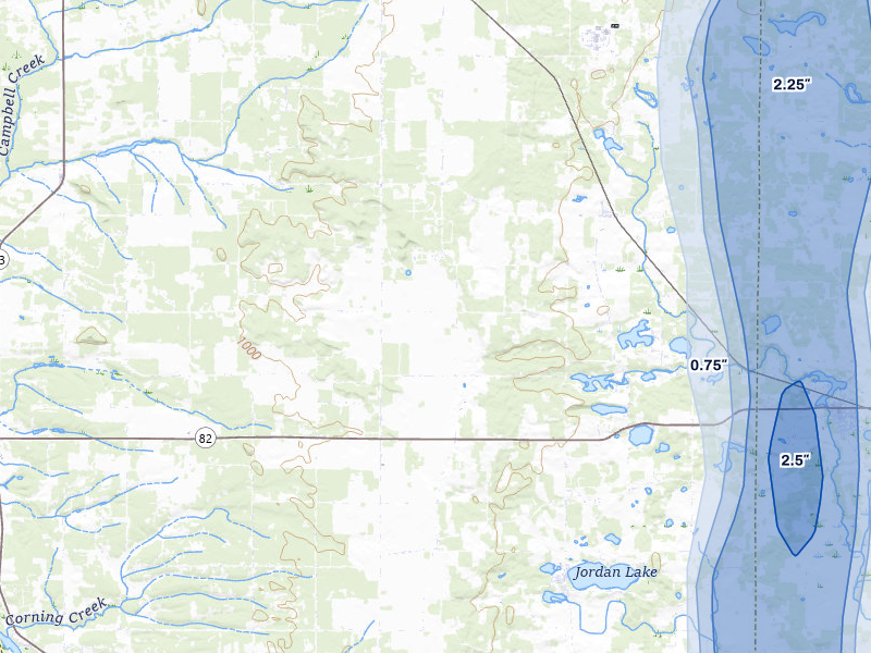 NEXRAD radar-signature map of the hail storm over Oxford, WI on May 27, 2026