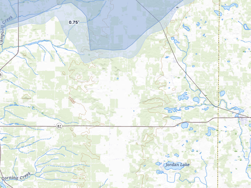NEXRAD radar-signature map of the hail storm over Oxford, WI on Jun 30, 2026
